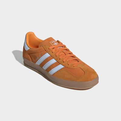 Sneaker ADIDAS ORIGINALS "GAZELLE INDOOR", Herren, Gr. 38,5, orange (unity orange, crystal sky, supplier colour), Leder, Synthetik, Schuhe Sneaker