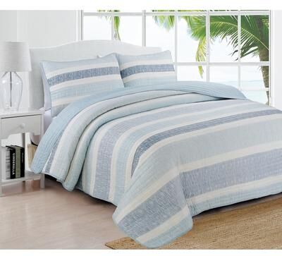 Estate Collection Delray Striped Quilt Set
