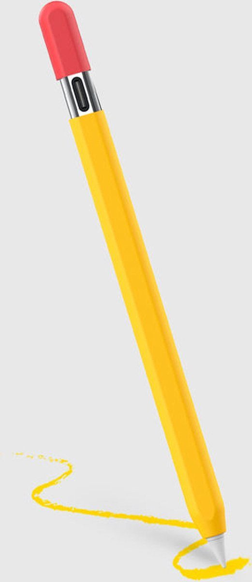Doodroo Skin Apple Pencil USB-C - Siliconen Antislip Grip - Geel