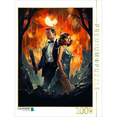 CALVENDO Puzzle Wie ein Spion in der Nacht - historisches Filmplakat zu einem Film, der nie gedreht wurde | 1000 Teile Lege-Größe 64x48cm Foto-Puzzle