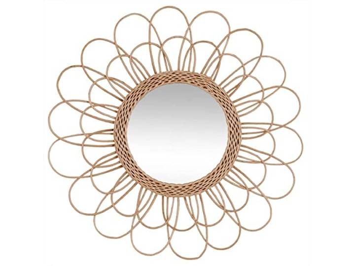 Miroir Mural Fleur en Rotin D 56 cm - Atmosphera