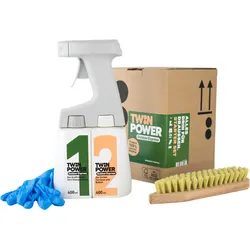 Twin Power Outdoor-Express-Set 2 x 0,4L + Sprüher + Handschuhe + Bürste