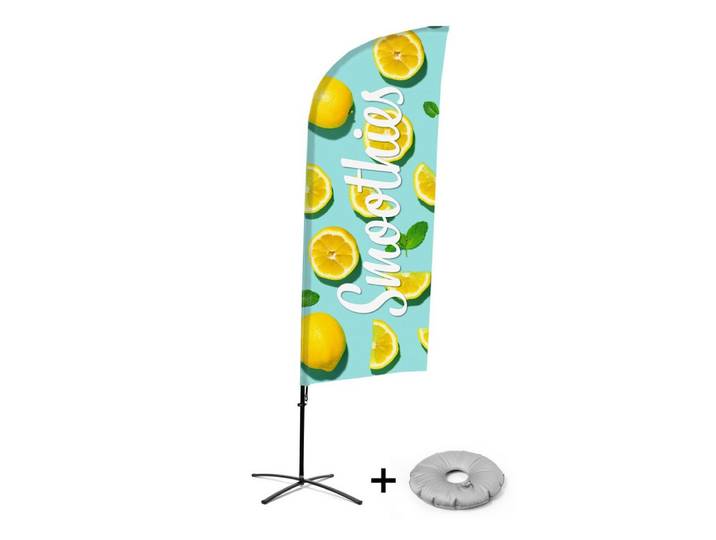 Showdown Displays Standregal Showdown Displays Beachflag Alu Wind Komplett-Set Smoothies Zitrone Kr, 1-tlg.