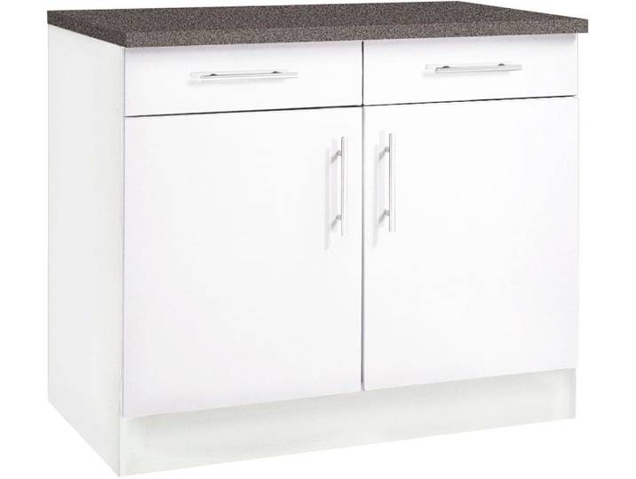 Unterschrank KOCHSTATION KS-Toledo , weiss (weiß), B:100cm H:85cm T:60cm, Schränke, Unterschrank