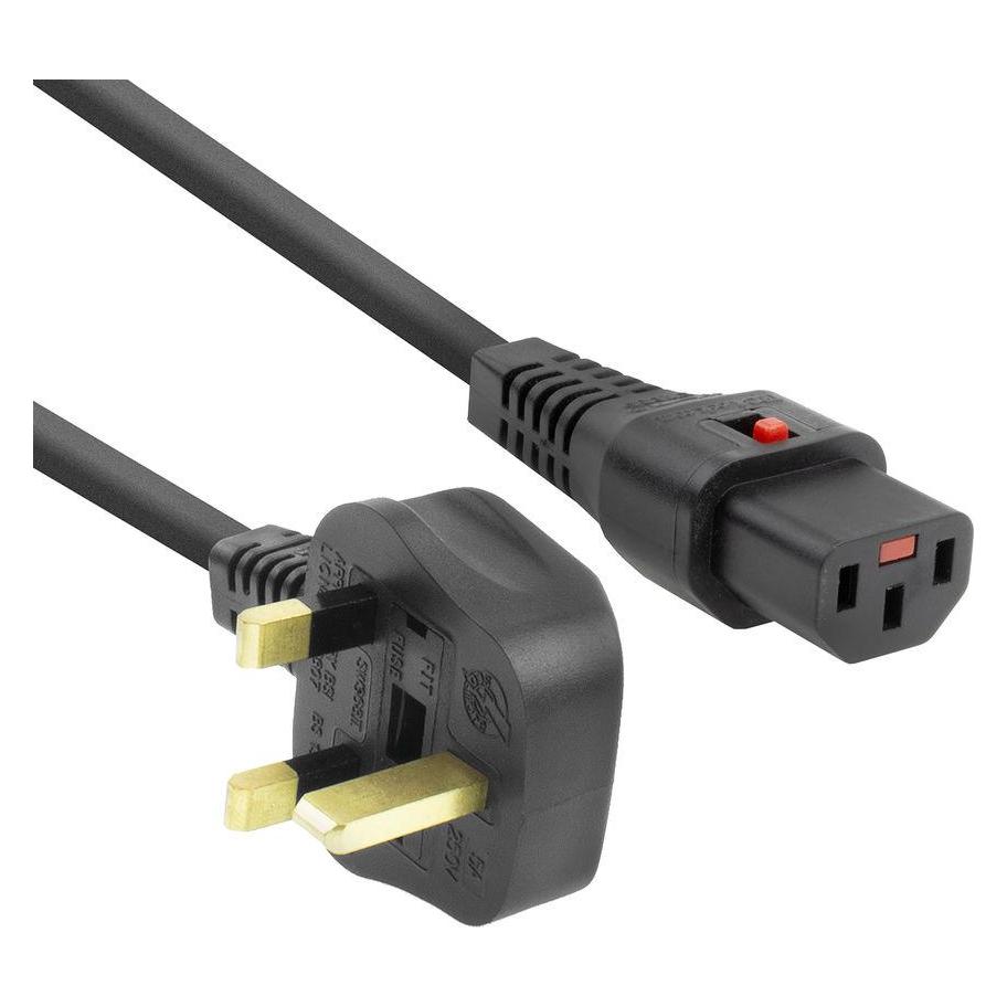 Iec Lock 230V connection cable UK male - C13 lockable 2.00 m (2 m) (PC980)