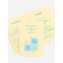 Kommunion Menükarten selbst gestalten mit Spruch und Fotos im Onlinedesigner bei Meine-Kartenmanufaktur.de