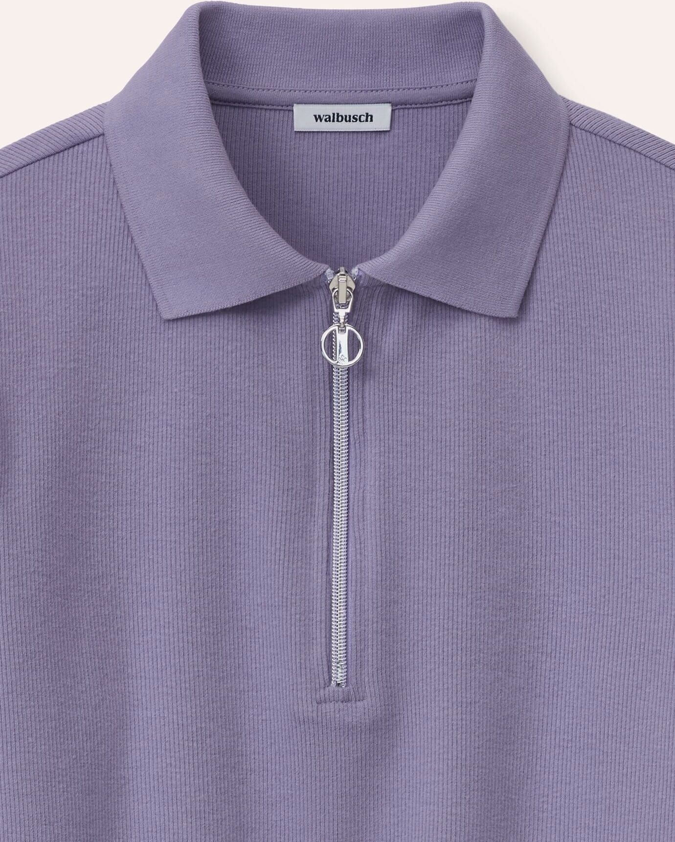 Walbusch Rippenpolo Zip&Go, normale Größen, Farbe Lila, 38, softer angerauter Jersey warm & weich Damen