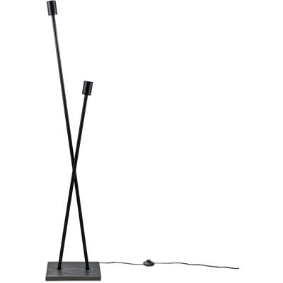 PACO HOME Stehlampe "IKS", schwarz, 2, H: 127cm, Leuchten, Stehlampe LED Lampe Wohnzimmer Vintage Retro Industrial Design E27, Stehlampe