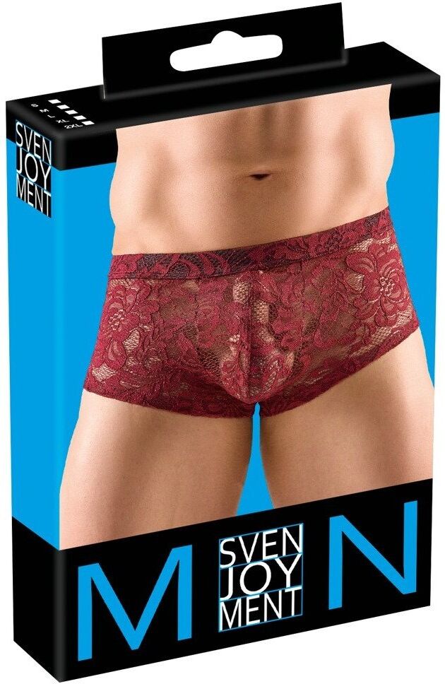Svenjoyment Boxer en dentelle rouge foncé