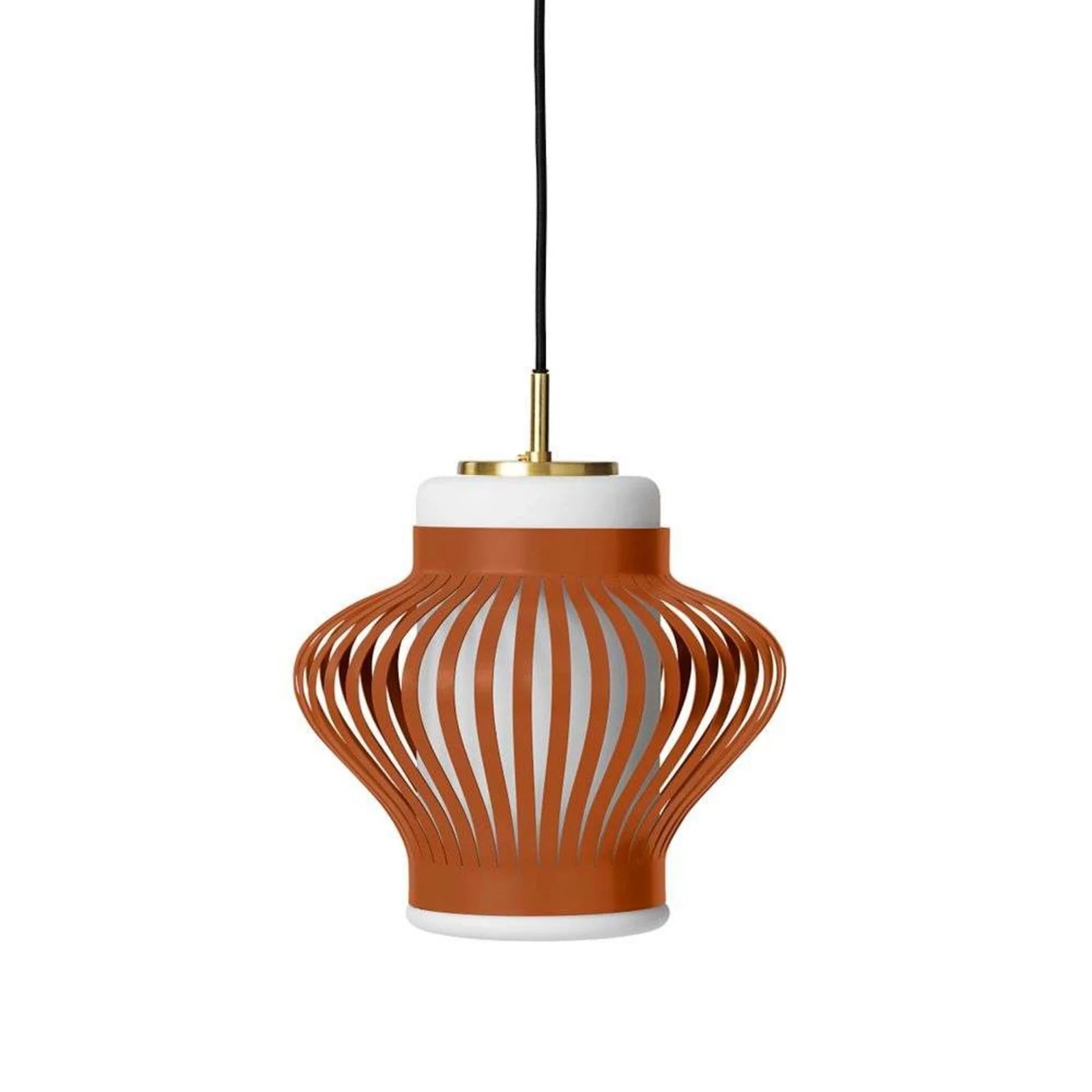 Warm Nordic Opal Lamella hanglamp - Roestrood - Metaal - Ø 26 cm