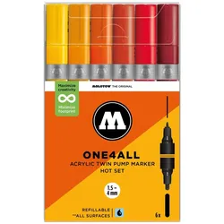 Molotow, Marker, Acrylmarker One4All Acrylic Twin Hot Set (6x)