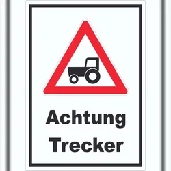 HB-Druck Achtung Trecker Aufkleber A8 (52x74mm)