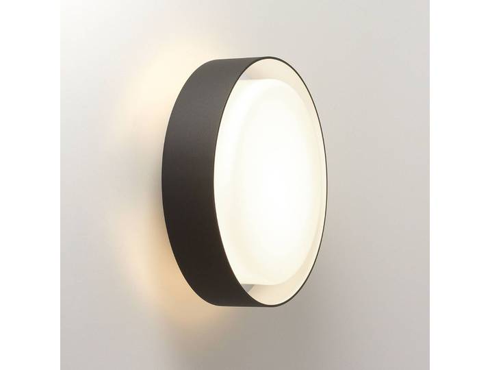 MARSET Außenwandleuchte Plaff-on!, dimmbar, schwarz, Aluminium, Design