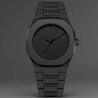 Multicon Wholesale Hub Simple Black Quartz Watch For Men, New Fashionable Casual Arabic Digital Watch With Drip Oil Strap tie Pin Black