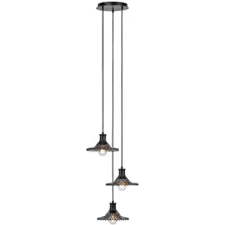 MARKSLÖJD Novia Deckenlampe 3L Schwarz