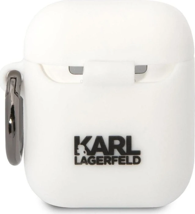 Karl Lagerfeld KLA2RUNIKH AirPods 1/2 cover white/white Silicone Karl Head 3D