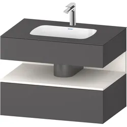 Duravit Collection One Einbauwaschtisch mit Konsolenwaschtischunterbau, 800x550x600mm, Nische Weiß Supermatt, QA4785084490010, Farbe: Graphit Matt/mit Nischenbeleuchtung