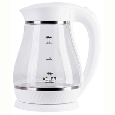 Adler AD 1274 Wasserkocher Glas 1,7L weiß