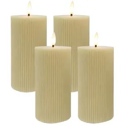 Relaxdays LED Kerzen 4er Set 18 cm Beige