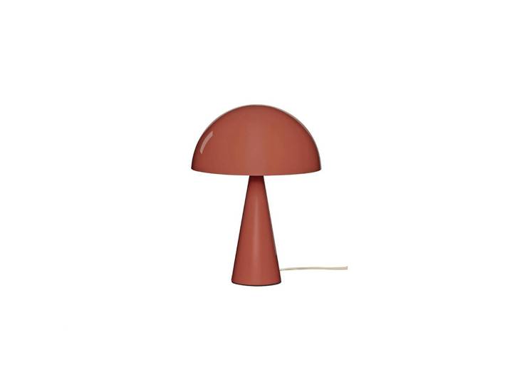Hübsch Tischlampe Mush Mini, rot, für Schlafzimmer, Metall, Modern