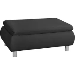 HOCKER Kaye Bezug Kunstleder Metallfuß verchromt / schwarz