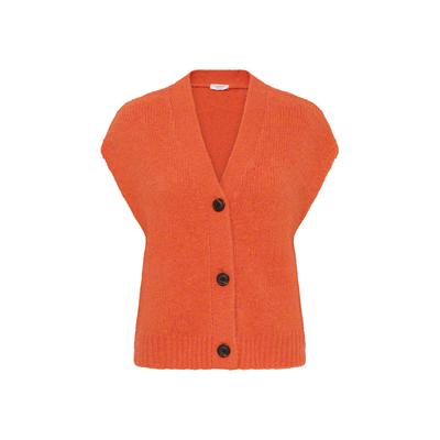 Strickjacke B.YOUNG "Damen Kurzarm-Bluse BYMILLERS", Damen, Gr. M, orange (pureed pumpkin melange), Obermaterial: 64% Polyester PES. 28% Polyacryl PAN. 8% Wolle mw., Strickjacken Strickjacke