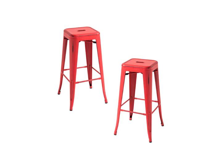 2er Set Torix Vintage Hocker 73 cm - Rot vintage