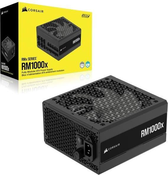 Corsair RM1000x RMx serie voeding, 1000W, 80 PLUS Gold, volledig modulair, ATX 3.1, 12V-2x6