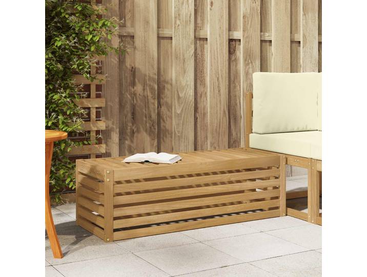 vidaXL Outdoor Stool Bench 2-Sitzer Massivholz Akazie Weiß gewaschen