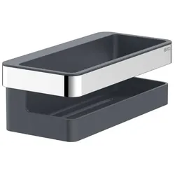 KEUCO Moll Duschkorb 12758010001  mit herausnehmbarem Kunststoff-Einsatz, 24 cm, verchromt/anthrazit