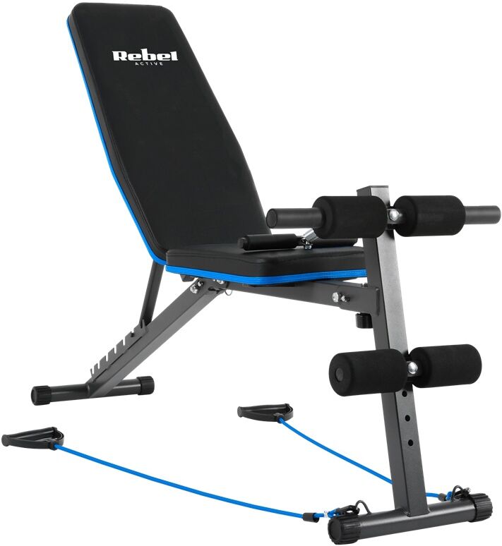 Banco de Musculação Inclinado c/ Sistema de Segurança e Elásitcos - REBEL ACTIVE