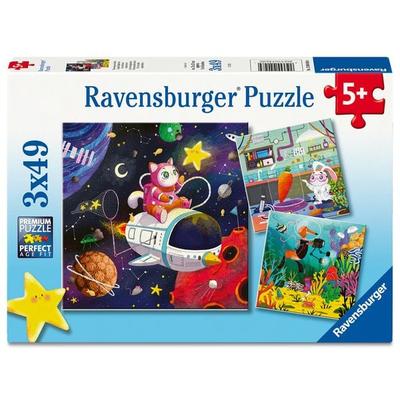 Kinderpuzzle 3x49 Teile - Tierwissenschaftler