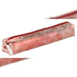 Clairefontaine 4x Ruby Schlampermäppchen Leder SLIM 19,5x2,5x4cm glänzend rot - 410067C