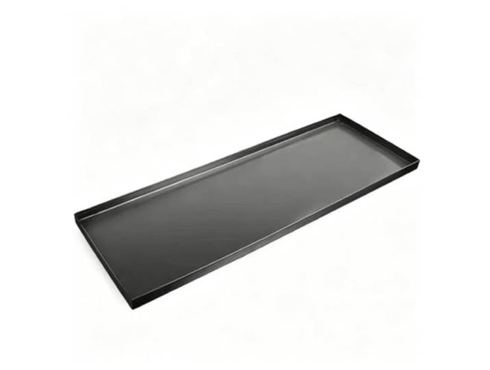 Abtropfschale aus Edelstahl für die Arbeitsplatte, Abtropfwanne aus Metall Gebürsteter Edelstahl, erhöhte Ränder, vielseitige Metall-Abtropfschale(59.1 x 15.7 x 1.2 )