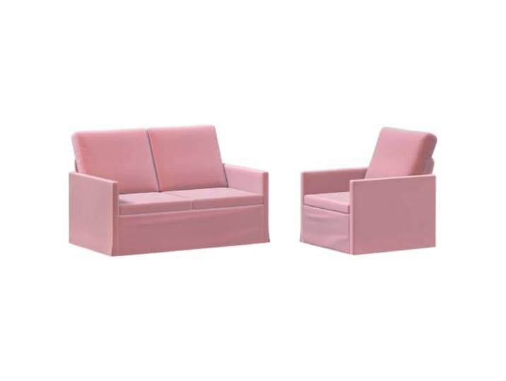vidaXL Sofa-Set 2 pcs Rosa Samt (V) Samtpolsterung für Komfort und Style, Metallrahmen sorgt für hohe Stabilität, Für maximalen Komfort gemacht