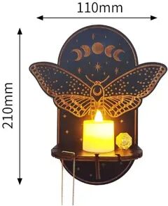 Smart Shopping Spot Wooden Wall Shelf Candle Holder Elegant Handcrafted Stone Wall Shelf For Home Decoration butterfly
