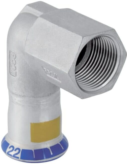 Geberit Coude de transition gaz Mapress d 15xRp 1/2, 90°, femelle, acier inoxydable (34144)
