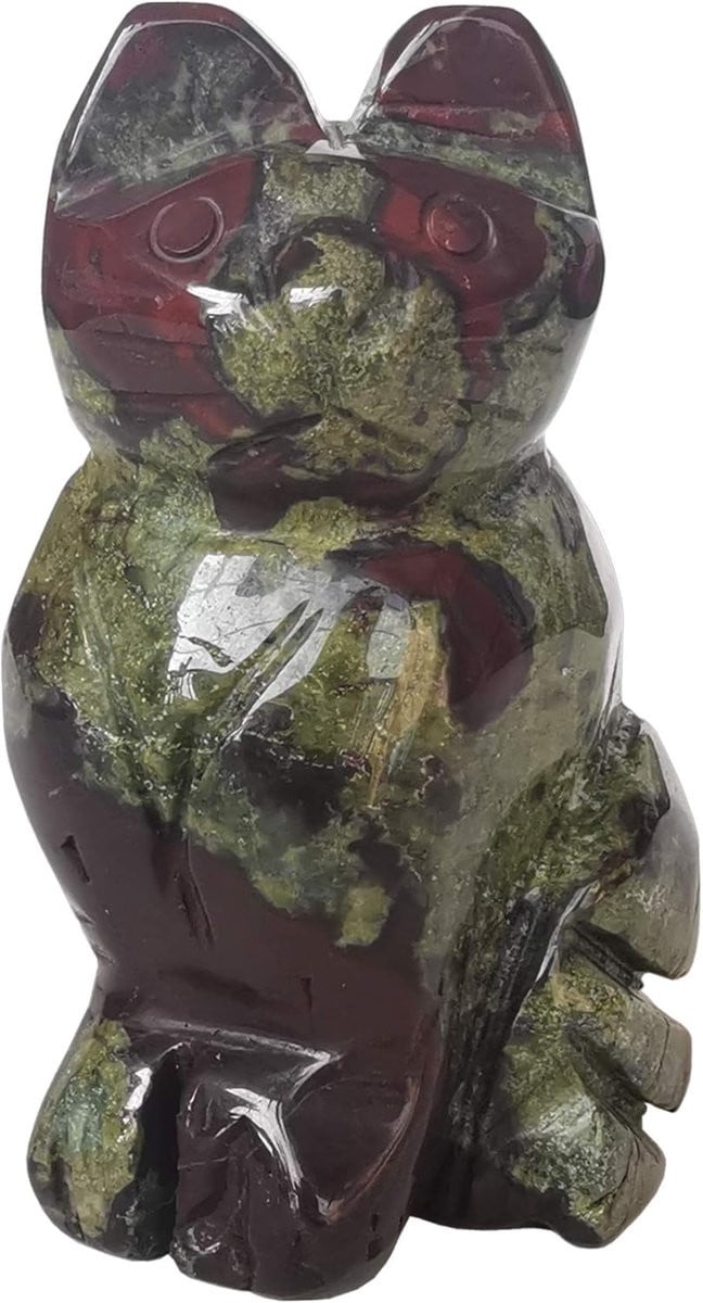 Drakenbloed Jaspis Kristallen Figuur - Groen Rood - 50 mm