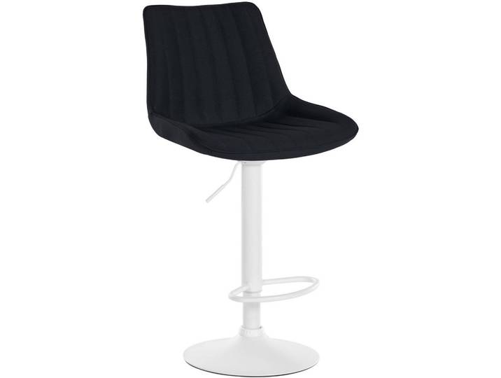 CLP Barhocker Stoff Schwarz, Metall, 49.5x91x50 cm, Esszimmer, Barmöbel, Barhocker
