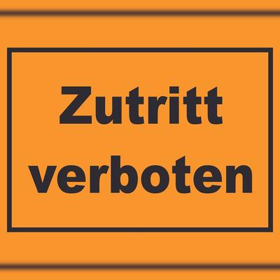 HB-Druck Zutritt verboten Schild schwarz-orange A6 (105x148mm)