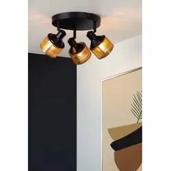 Lucide 77980/13/30 RAFA Deckenleuchte D350mm | 3xE14 - schwarz, Messing