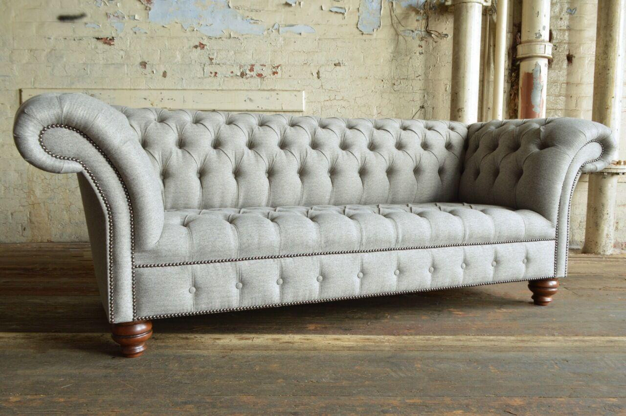 Moderne luxe 3-zits designbank in klassieke textiel voor de woonkamer