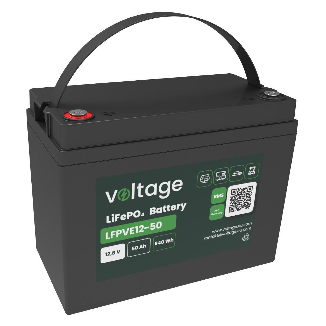 DVA Electric voltage Akumulator LiFePO4 Voltage 12,8 V 50 Ah LFPVE12-50 Bluetooth (Żywotność 5000 cykli) (78946918)