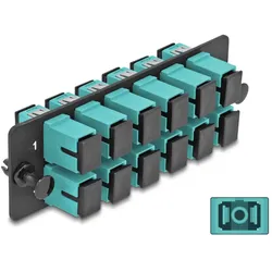 DELOCK LWL Adapter Panel SC Simplex OM4 12 Port aqua