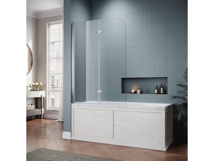 SIRHONA Paroi de Douche Baignoire, 2 volets with 100x130cm / 3volets with 130x130cm, 2 volets 100x130cm