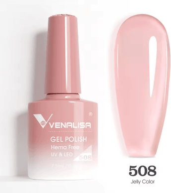 Inspire Picks Venalisa HEMA And TPO Free Glitter Gel Nail Polish Jelly Pink Nude Collection 508 Jelly Color