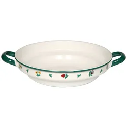 Riess Bauernschüssel flach Ø24cm Gmundner Streublumen Emaille