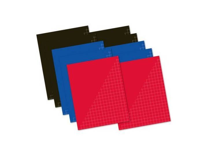 10 Schriften A5 Ruit 10mm 80 blz - Basic - Blauw Zwart Rood