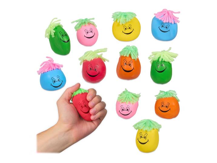 Stressball 6cm 12er-Set Blau-Gelb-Rot