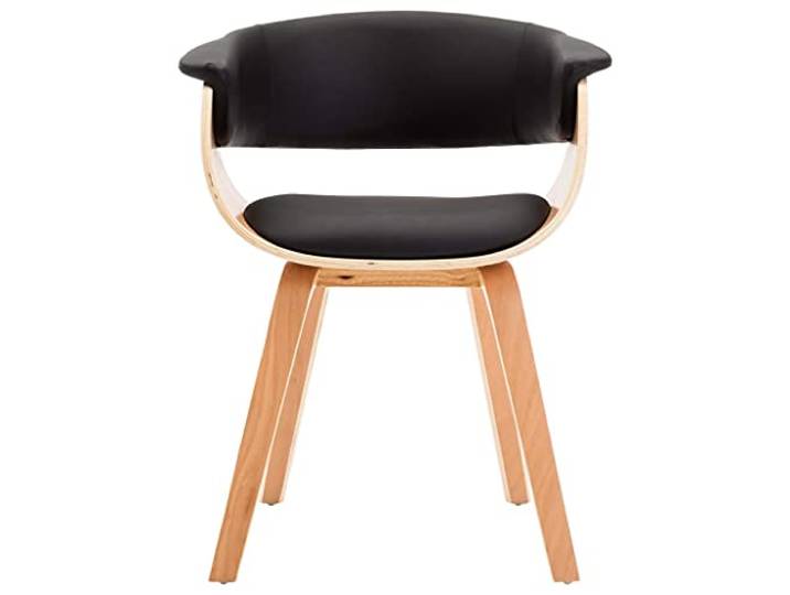 KKgypkn Esszimmerstuhl Schwarz Bugholz Kunstleder Ergonomisches Design, 4 Holzbeine, pflegeleicht, bis 110 kg belastbar